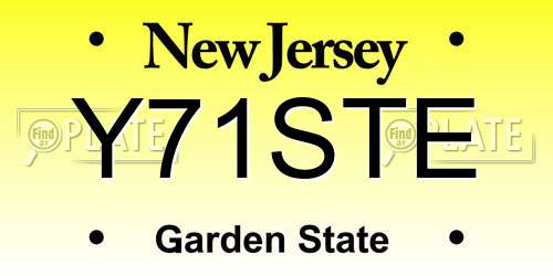 Y71STE New Jersey License Plate