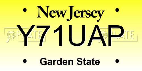 Y71UAP New Jersey License Plate