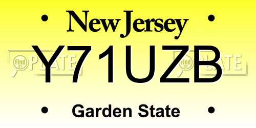 Y71UZB New Jersey License Plate