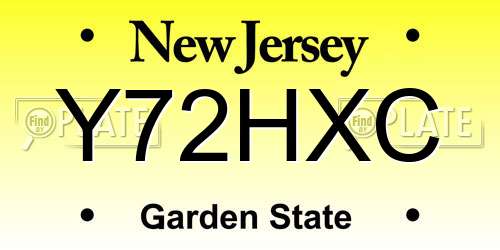 Y72HXC New Jersey License Plate
