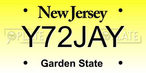 Y72JAY New Jersey License Plate