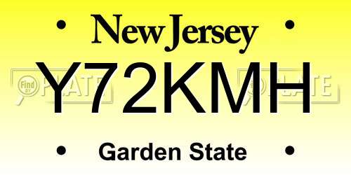 Y72KMH New Jersey License Plate
