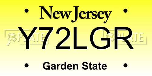 Y72LGR New Jersey License Plate