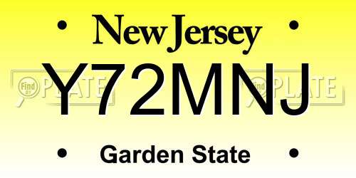 Y72MNJ New Jersey License Plate