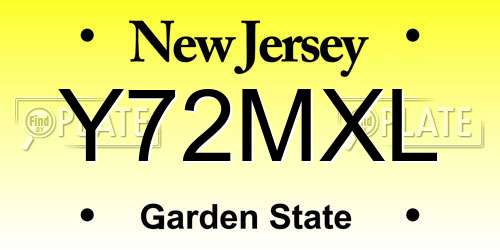 Y72MXL New Jersey License Plate