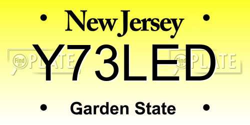 Y73LED New Jersey License Plate