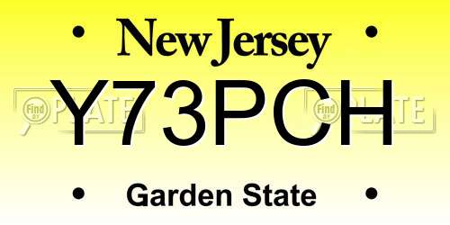 Y73PCH New Jersey License Plate