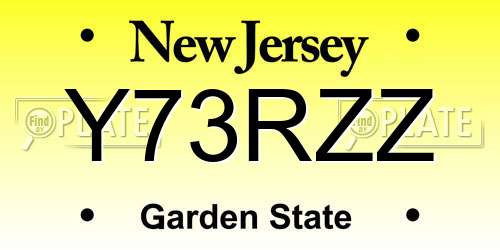 Y73RZZ New Jersey License Plate