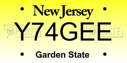 Y74GEE New Jersey License Plate