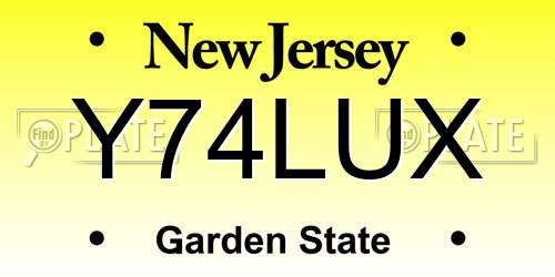 Y74LUX New Jersey License Plate