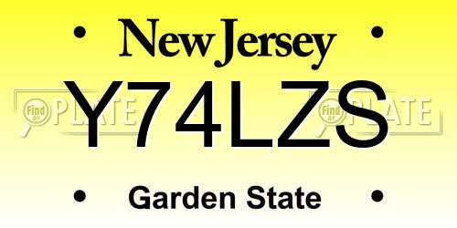 Y74LZS New Jersey License Plate