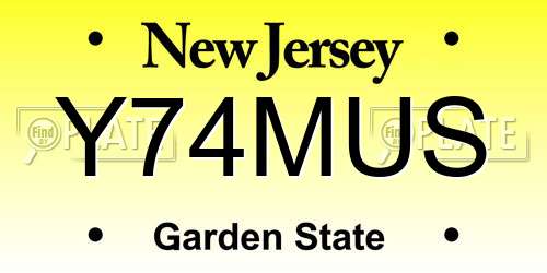 Y74MUS New Jersey License Plate