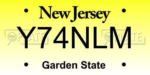 Y74NLM New Jersey License Plate