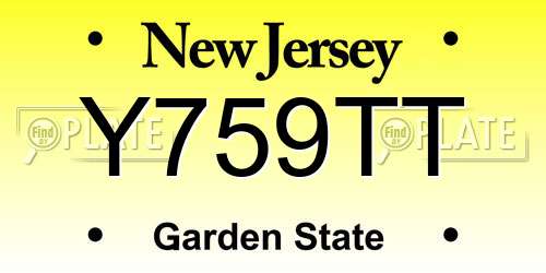 Y759TT New Jersey License Plate