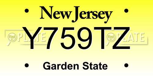 Y759TZ New Jersey License Plate