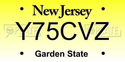 Y75CVZ New Jersey License Plate