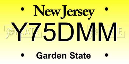 Y75DMM New Jersey License Plate