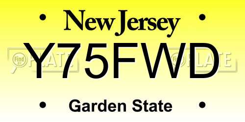 Y75FWD New Jersey License Plate
