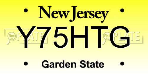 Y75HTG New Jersey License Plate