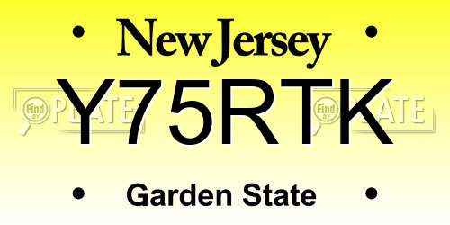 Y75RTK New Jersey License Plate
