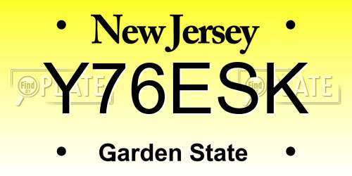 Y76ESK New Jersey License Plate