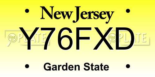 Y76FXD New Jersey License Plate