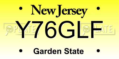 Y76GLF New Jersey License Plate