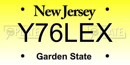 Y76LEX New Jersey License Plate