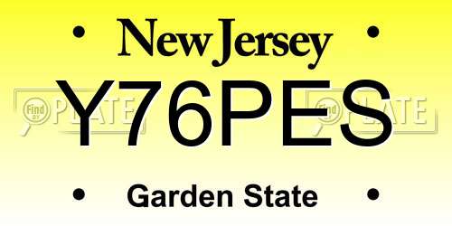 Y76PES New Jersey License Plate