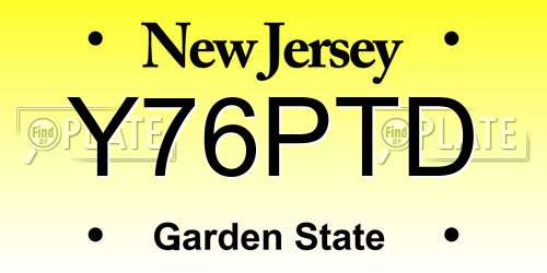 Y76PTD New Jersey License Plate