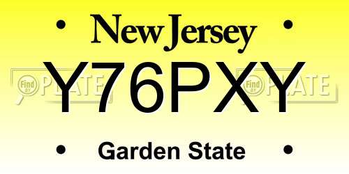 Y76PXY New Jersey License Plate