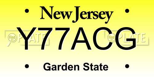 Y77ACG New Jersey License Plate