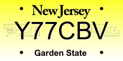Y77CBV New Jersey License Plate
