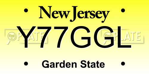 Y77GGL New Jersey License Plate