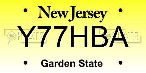 Y77HBA New Jersey License Plate