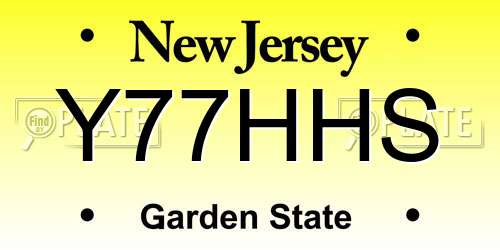Y77HHS New Jersey License Plate