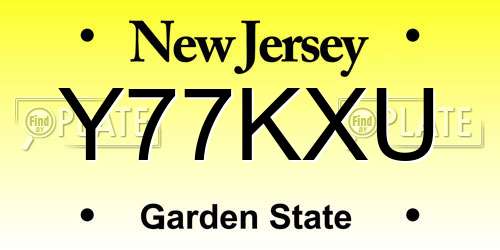 Y77KXU New Jersey License Plate