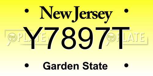 Y7897T New Jersey License Plate