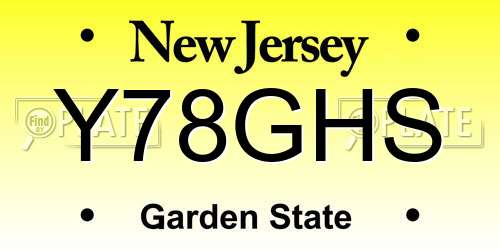 Y78GHS New Jersey License Plate