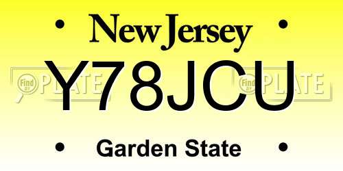 Y78JCU New Jersey License Plate