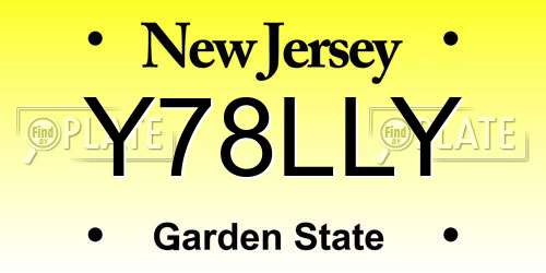 Y78LLY New Jersey License Plate