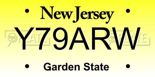 Y79ARW New Jersey License Plate