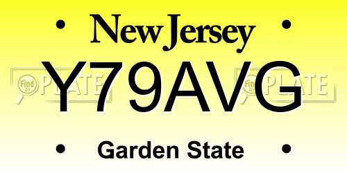 Y79AVG New Jersey License Plate
