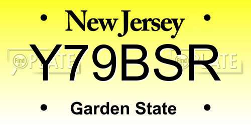 Y79BSR New Jersey License Plate