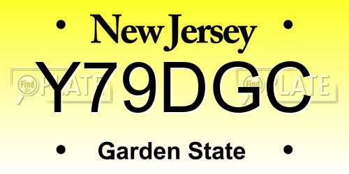 Y79DGC New Jersey License Plate