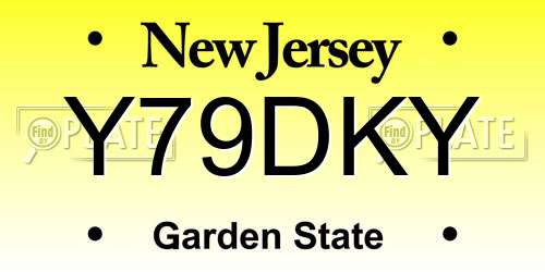 Y79DKY New Jersey License Plate