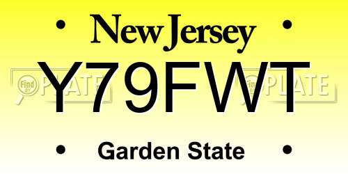 Y79FWT New Jersey License Plate