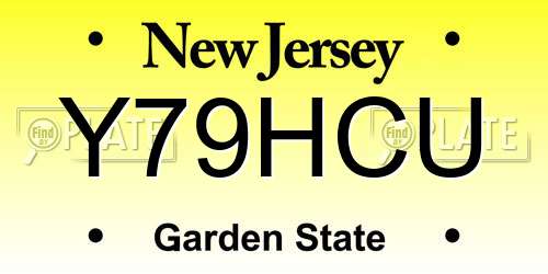 Y79HCU New Jersey License Plate