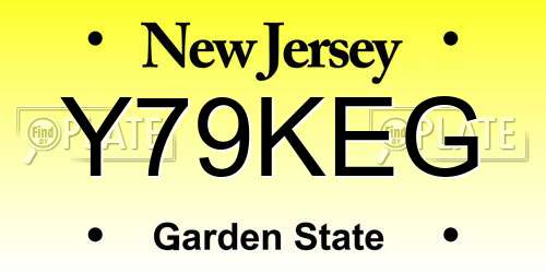 Y79KEG New Jersey License Plate