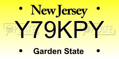 Y79KPY New Jersey License Plate
